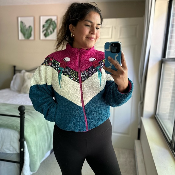 Disney Encanto faux Shearling Teddy colorful zip up jacket kids size 13 - Picture 6 of 17